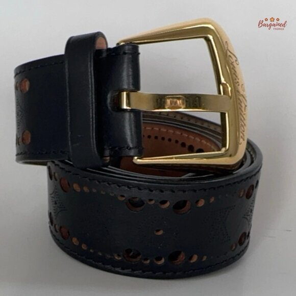 Authentic Louis Vuitton Black Ceinture Phoenix Gold Buckle Belt 85/34 main image 3
